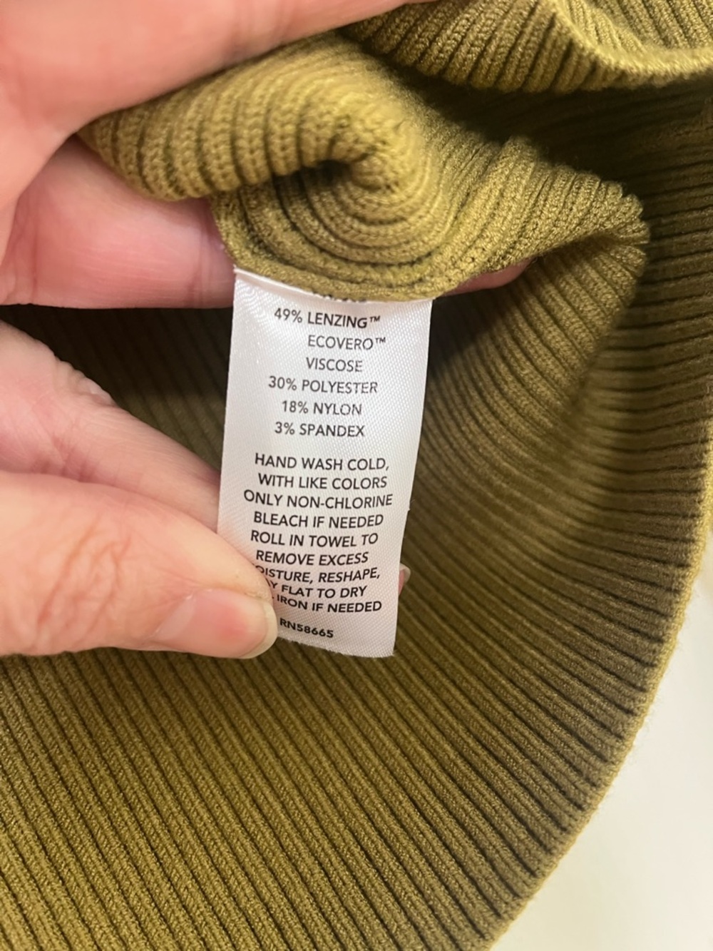 Open Edit Olive Ribbed Square-Neck Crop Top NWOT - Picture 3 of 3